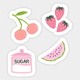 Y2k Coquette Berry Design Sticker Pack Pink Sticker